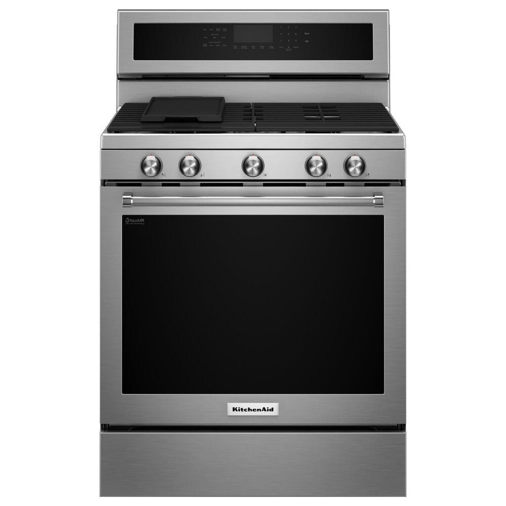 KitchenAid 4pc Kitchen Package with Refrigerator, Range, Microwave, and Dishwasher in Stainless Steel, , large