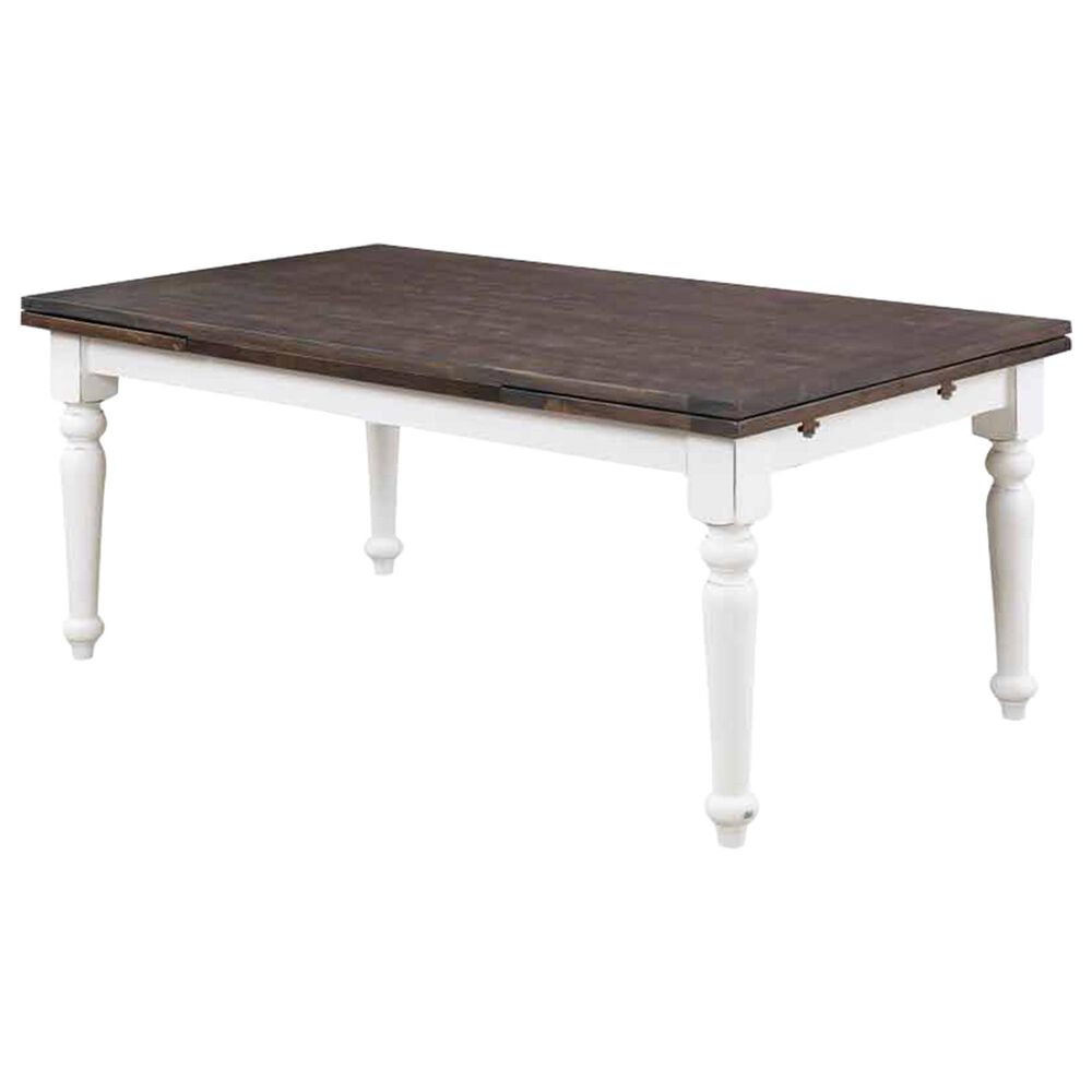 Golden Wave Furniture Mountain Retreat 7-Piece Dining Set in White, , large