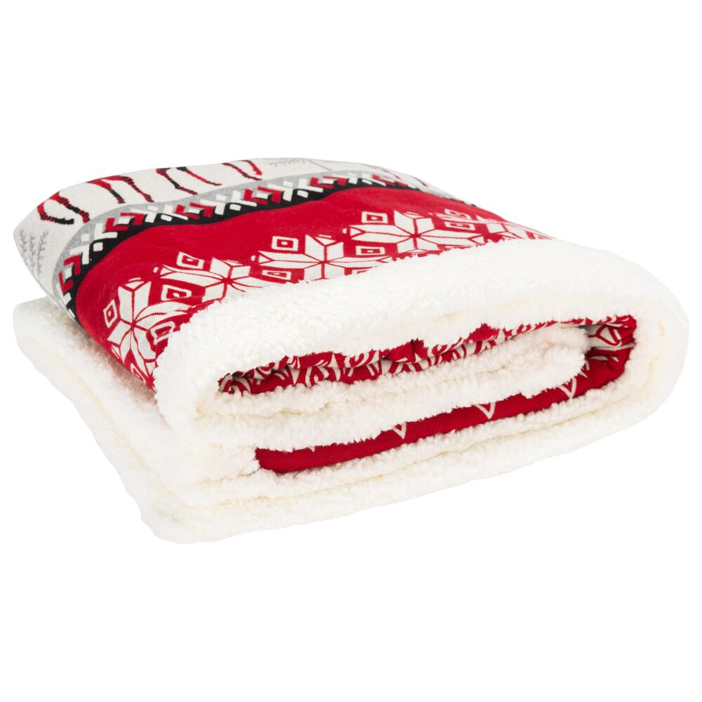 Safavieh Holiday Prancer 50" x 60" Throw in Red, , large