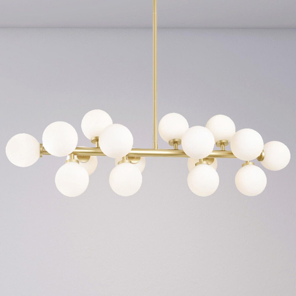 CWI Lighting Arya 16-Light Chandelier with White Shade in Satin Gold, , large
