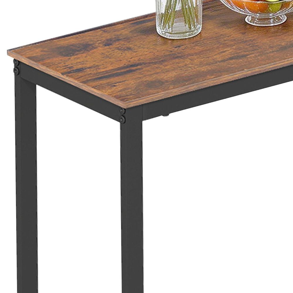 FDW 71" Bar Height Pub Table in Brown and Black, , large