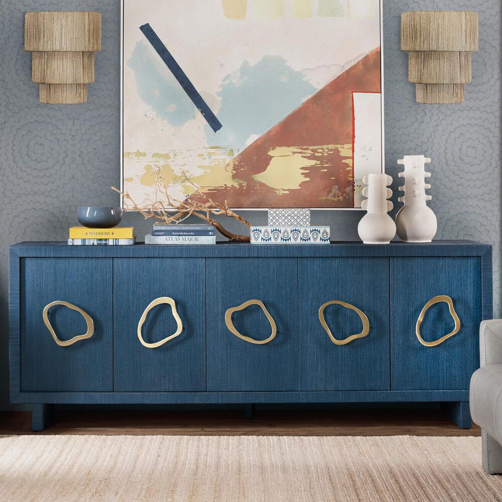 Hooker Furniture Commerce and Market Paige 90" 5-Door Credenza in Blue, , large