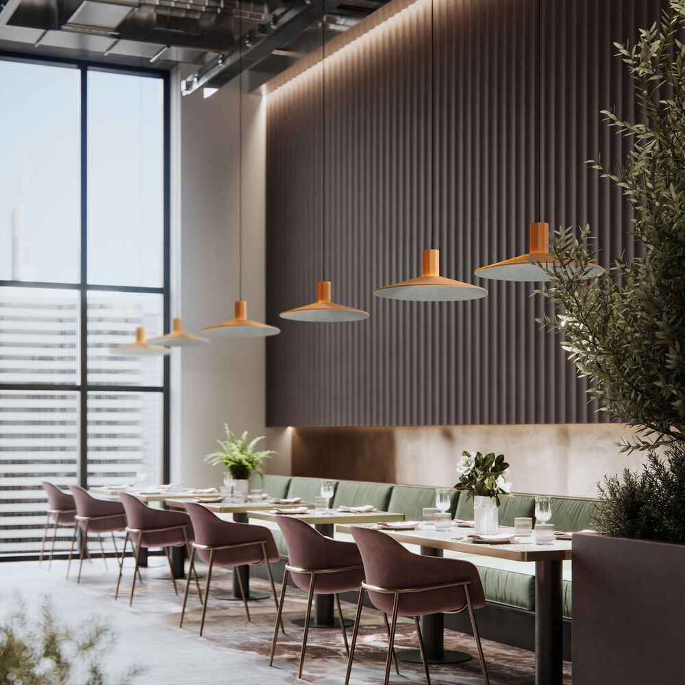 Golden Lighting Faroe 20" 1-Light LED Pendant in Earth Yellow and Grey, , large