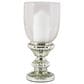 Maple and Jade Handmade Turned Style Pillar Room Hurricane Lamp in Silver, , large