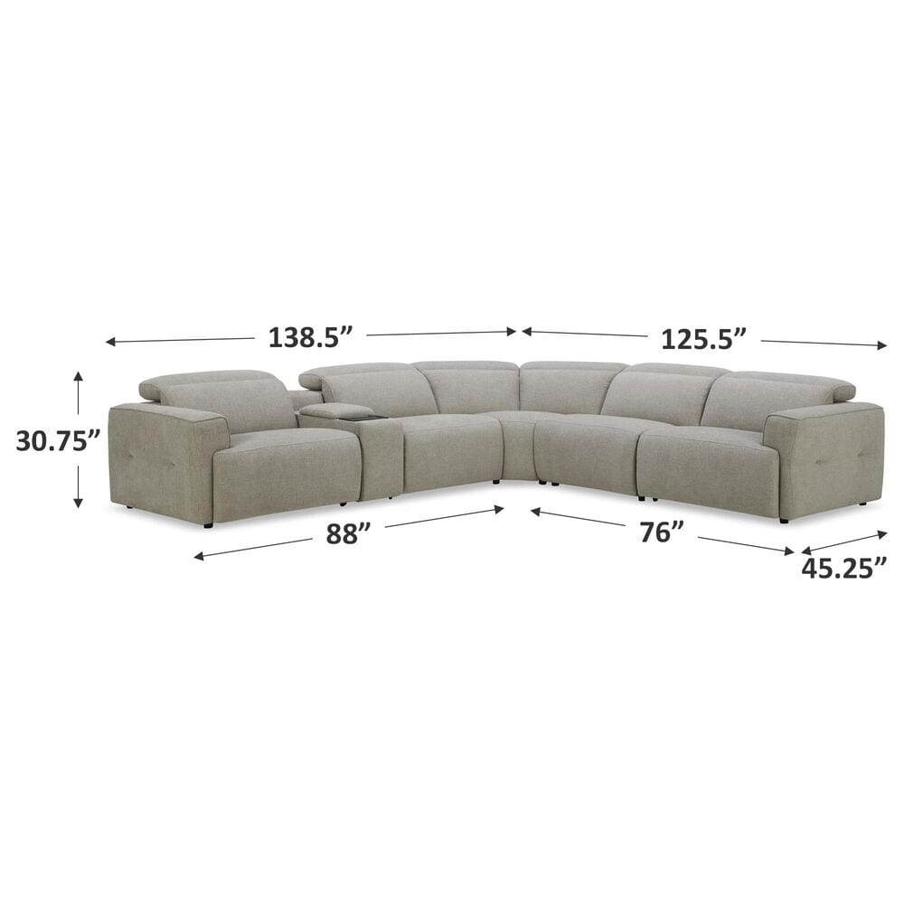 Interlochen 6-Piece Power Reclining Sectional in Brent Sand, , large