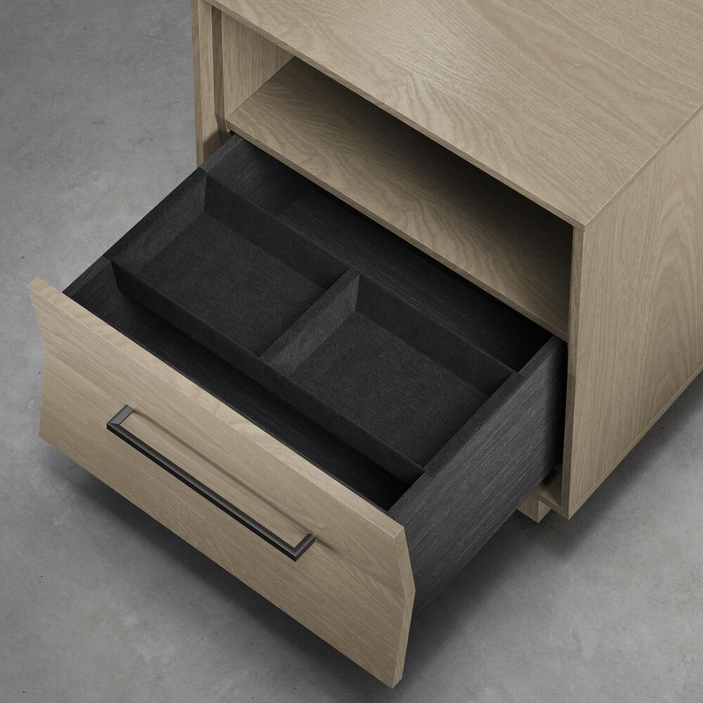 BDI Kava 20&quot; 1-Drawer Nightstand in Washed Oak with Outlets and USB Ports, , large