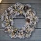 The Gerson Company 30" Pre-Lit Flocked Artificial Christmas Wreath with White LED Lights in Green, , large