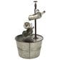 Maple and Jade Indoor/Outdoor Fountain with Watering Cans in Galvanized Gray, Rusted Brown and Black, , large