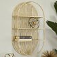 Maple and Jade 3-Level Oval Room Wall Shelf with Arch Pattern in Gold, , large