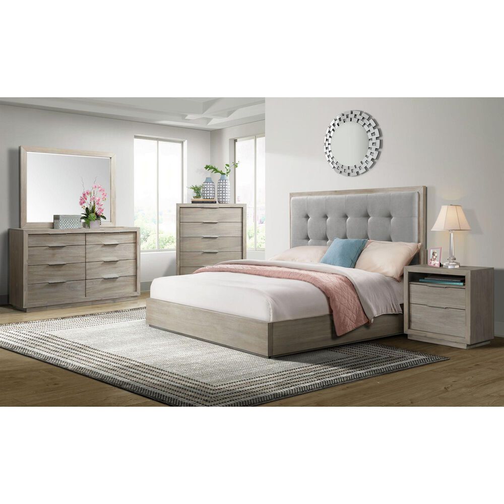 Mayberry Hill Arcadia 2-Drawer Nightstand with USB in Grey, , large