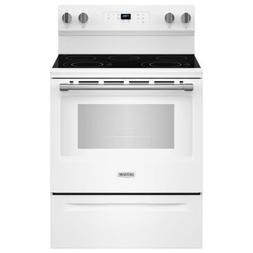 Maytag 5.3 Cu. Ft. Freestanding Electric Range with Steam Clean in White, , large