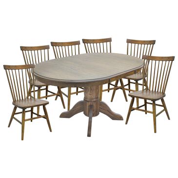 Hawthorne Furniture Colonial Dining Table and Chairs in Weathered Chestnut, , large