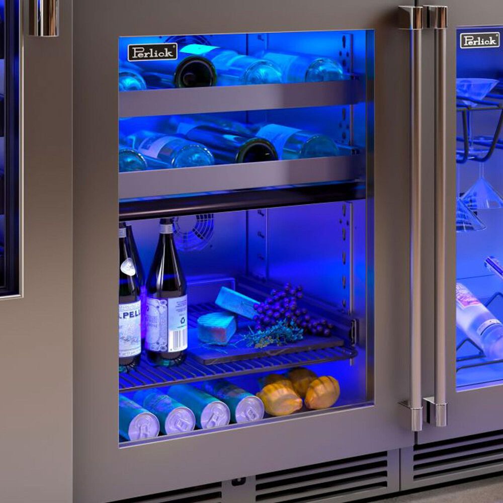 Perlick Signature Indoor Series 5 Cu. Ft. Dual Zone Wine Reserve with Solid Door and Left Hinge in Stainless Steel, , large