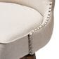 Baxton Studio Gradisca Swivel Bar Stool with Light Beige Cushion in Dark Walnut (Set of 2), , large