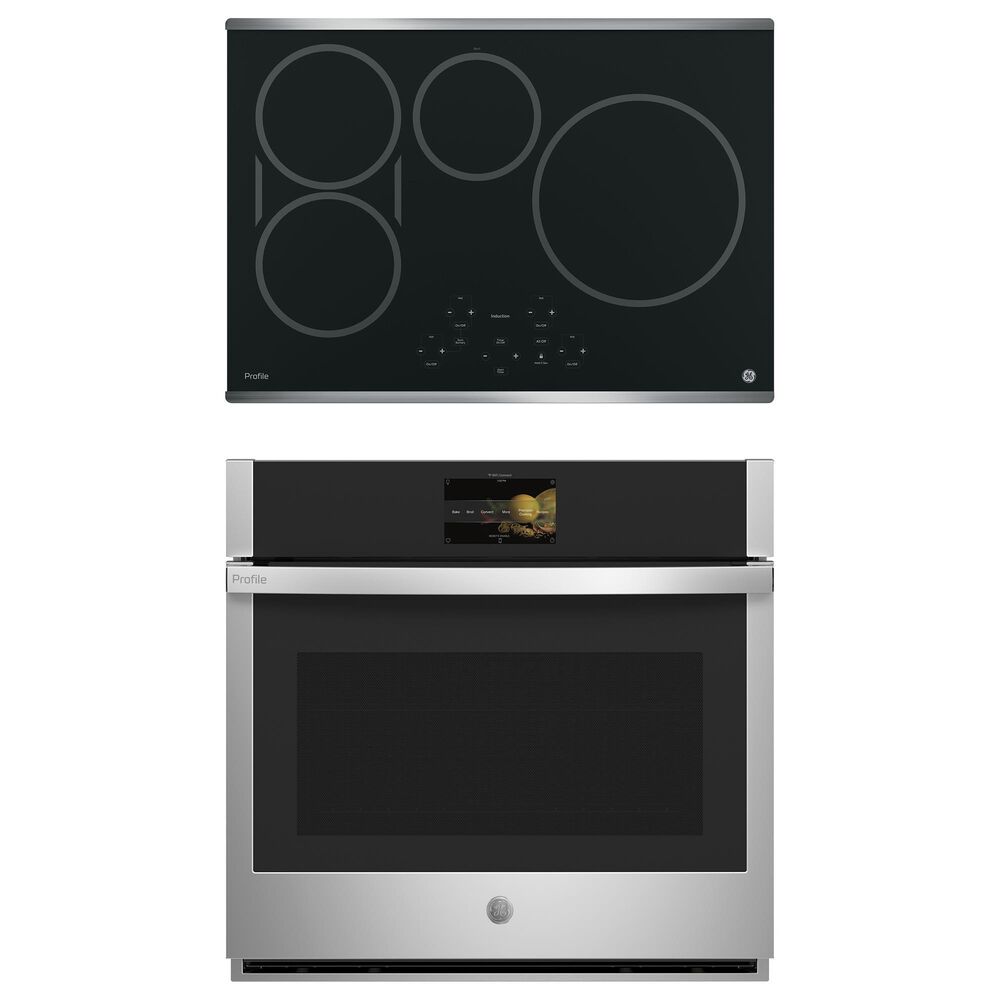GE Profile 5.0 Cu. Ft. Smart Built-In Convection Single Wall Oven and 30" Built-In Touch Control Induction Cooktop in Stainless Steel, , large