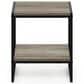 HOMLUX 2-Tier End Table in French Oak Grey and Black, , large