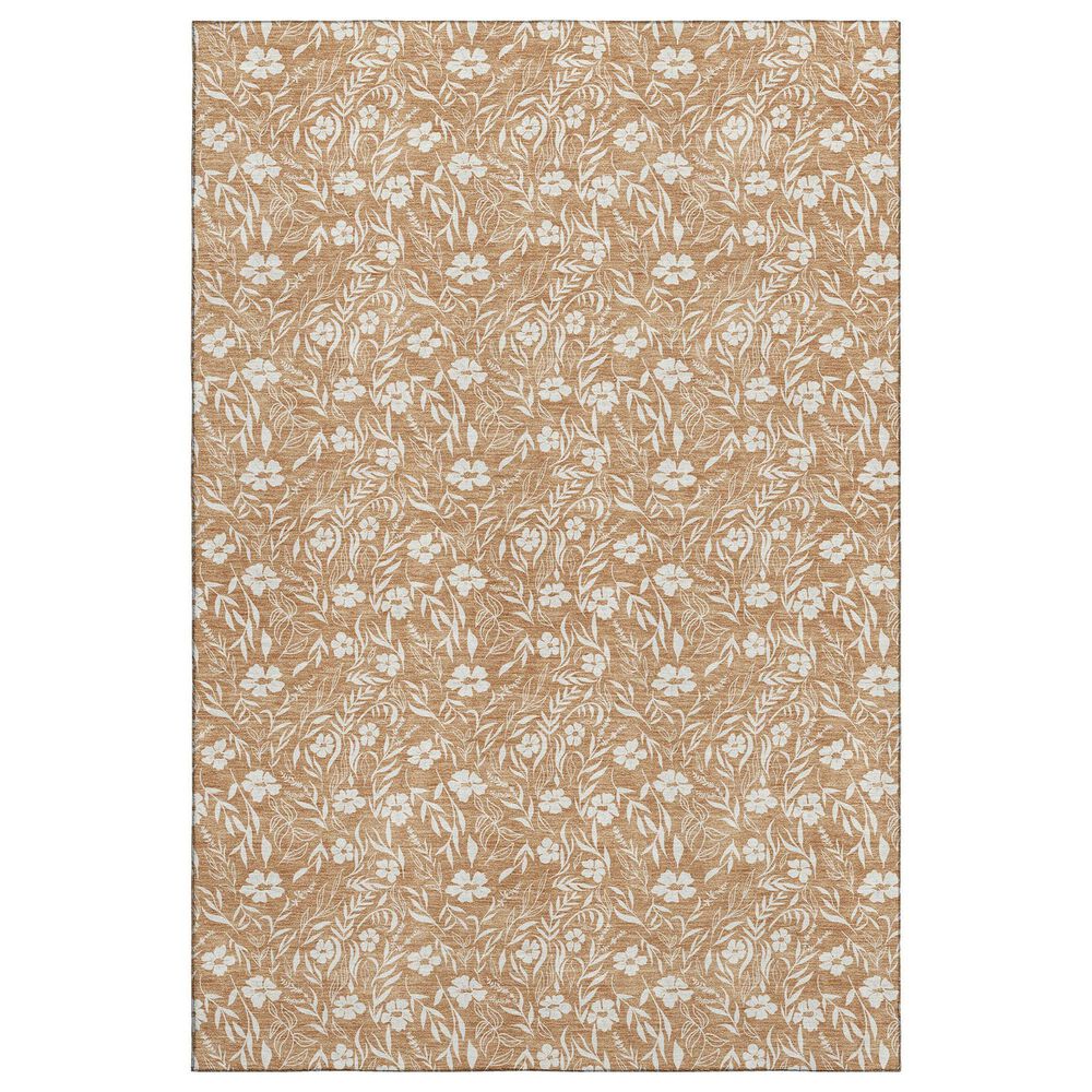 Dalyn Rug Company Soft Essentials Floral Copper 9" x 12" Indoor/Outdoor Area Rug, , large