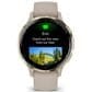 Garmin Venu 3S Smartwatch 41mm Soft Gold Stainless Steel Bezel Case with French Grey Silicone Band, , large