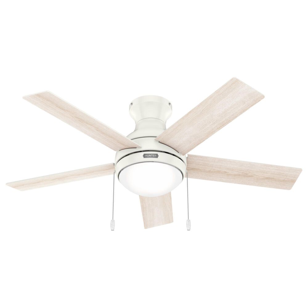 Hunter Aren Low Profile 44&quot; Ceiling Fan with LED Lights in Fresh White, , large
