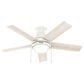 Hunter Aren Low Profile 44" Ceiling Fan with LED Lights in Fresh White, , large