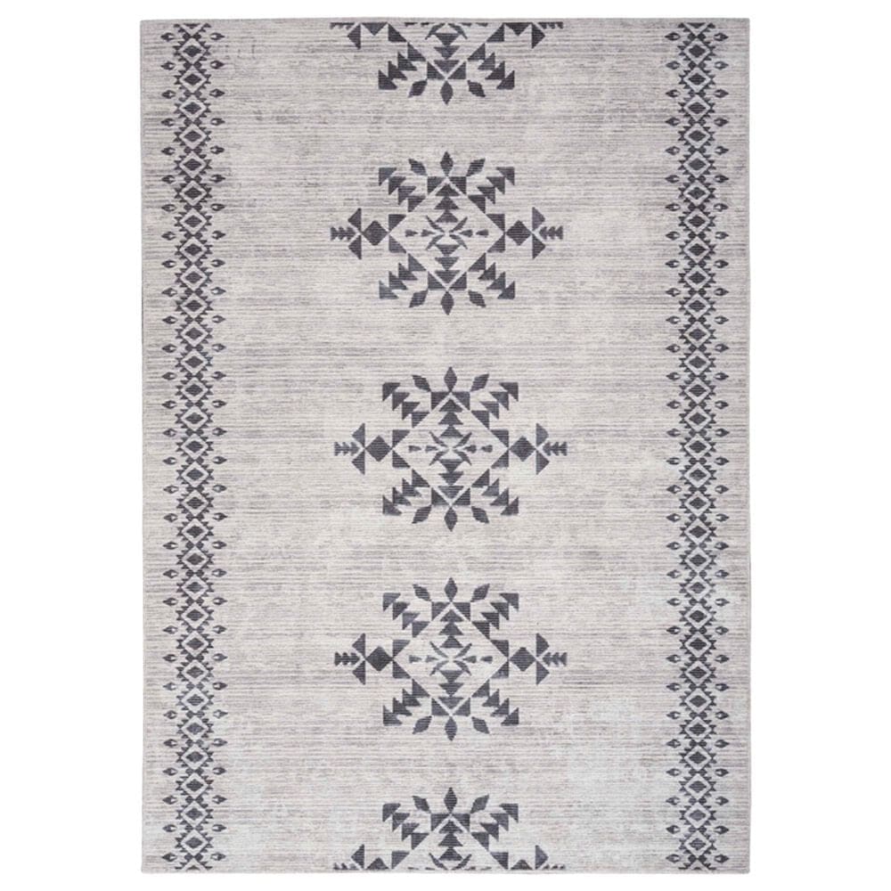 Nourison Machine Washable Series 1 2" x 6" Ivory and Charcoal Runner, , large