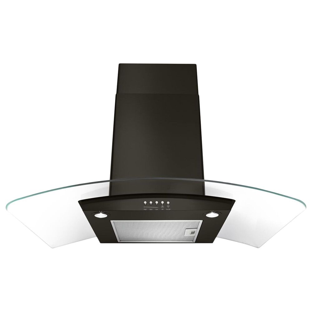 Whirlpool 36&quot; Concave Glass Wall Mount Range Hood in Black Stainless Steel, , large