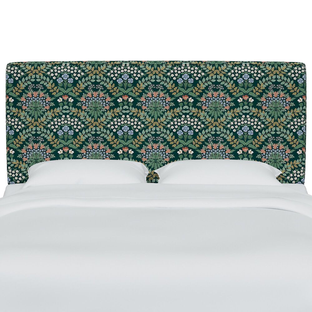 Rifle Paper Co Crafted by Cloth and Company Elly Queen Headboard in Bramble Emerald, , large