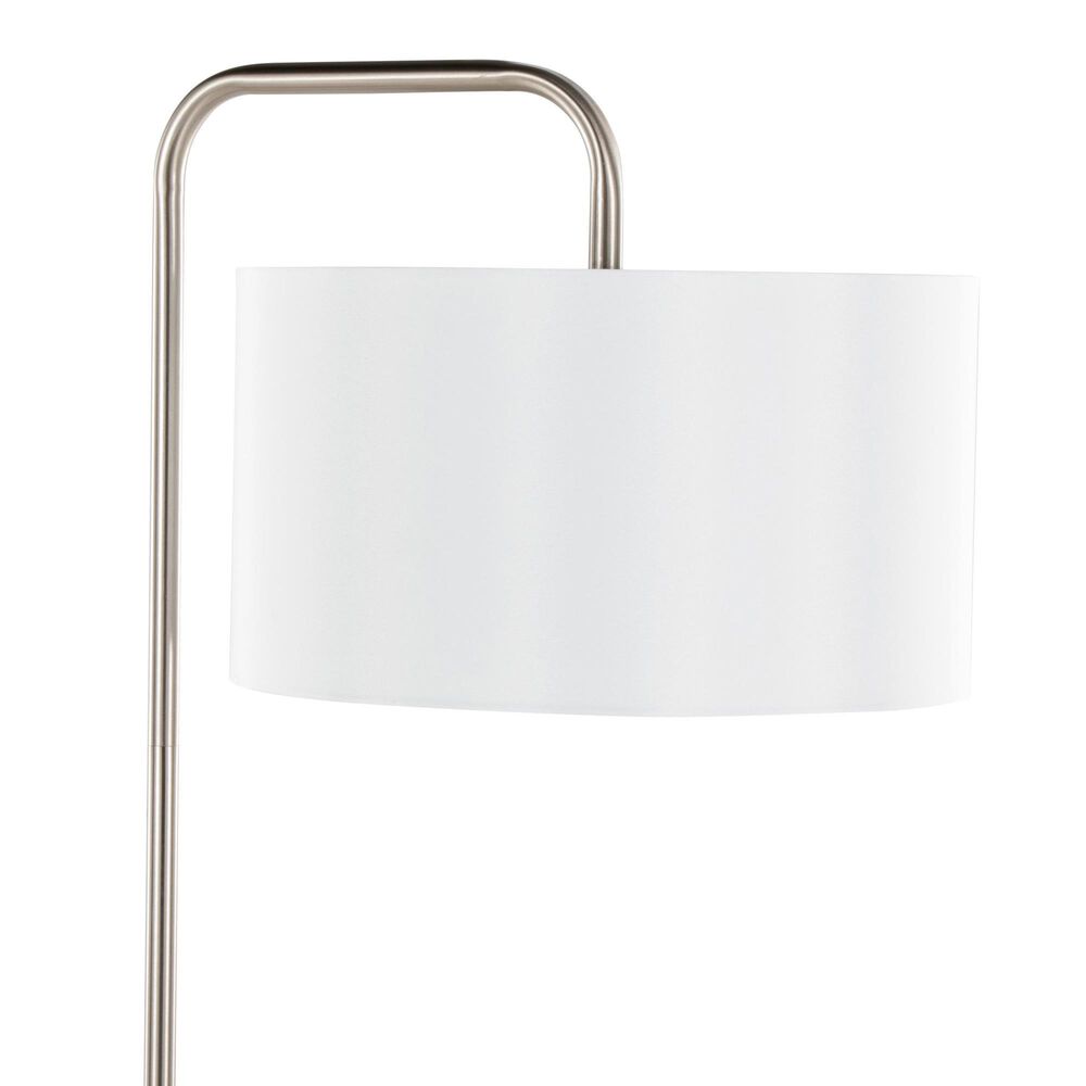 LumiSource Puck 63" Metal Floor Lamp in Brushed Nickel, , large