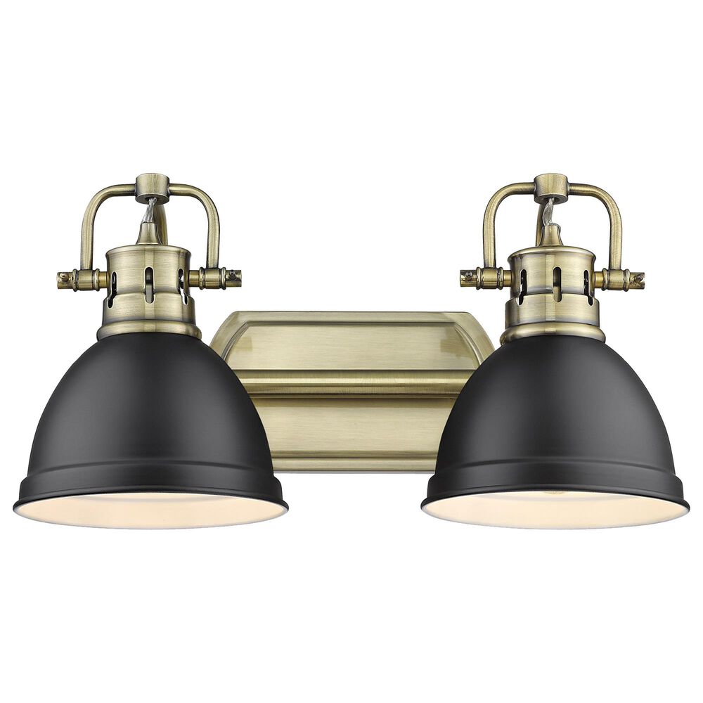 Golden Lighting Duncan 2-Light Bath Vanity in Aged Brass and Matte Black, , large