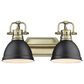 Golden Lighting Duncan 2-Light Bath Vanity in Aged Brass and Matte Black, , large