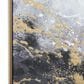 Maple and Jade 40" x 30" Geode Abstract Framed Wall Art in Black, Gold, White and Gray, , large