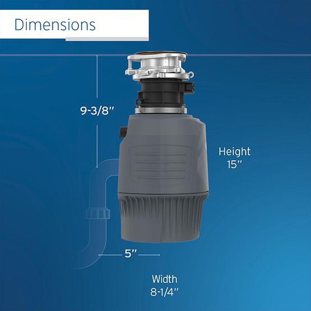 InSinkerator Evolution 3/4 HP Garbage Disposal with Cover Control in Gray, , large