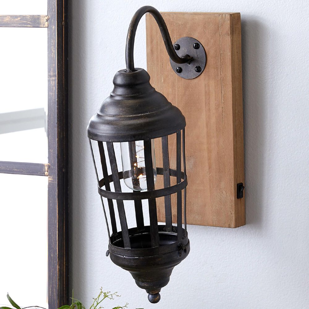 Maple and Jade 6&quot; x 15&quot; Wall Sconce in Brown and Black, , large