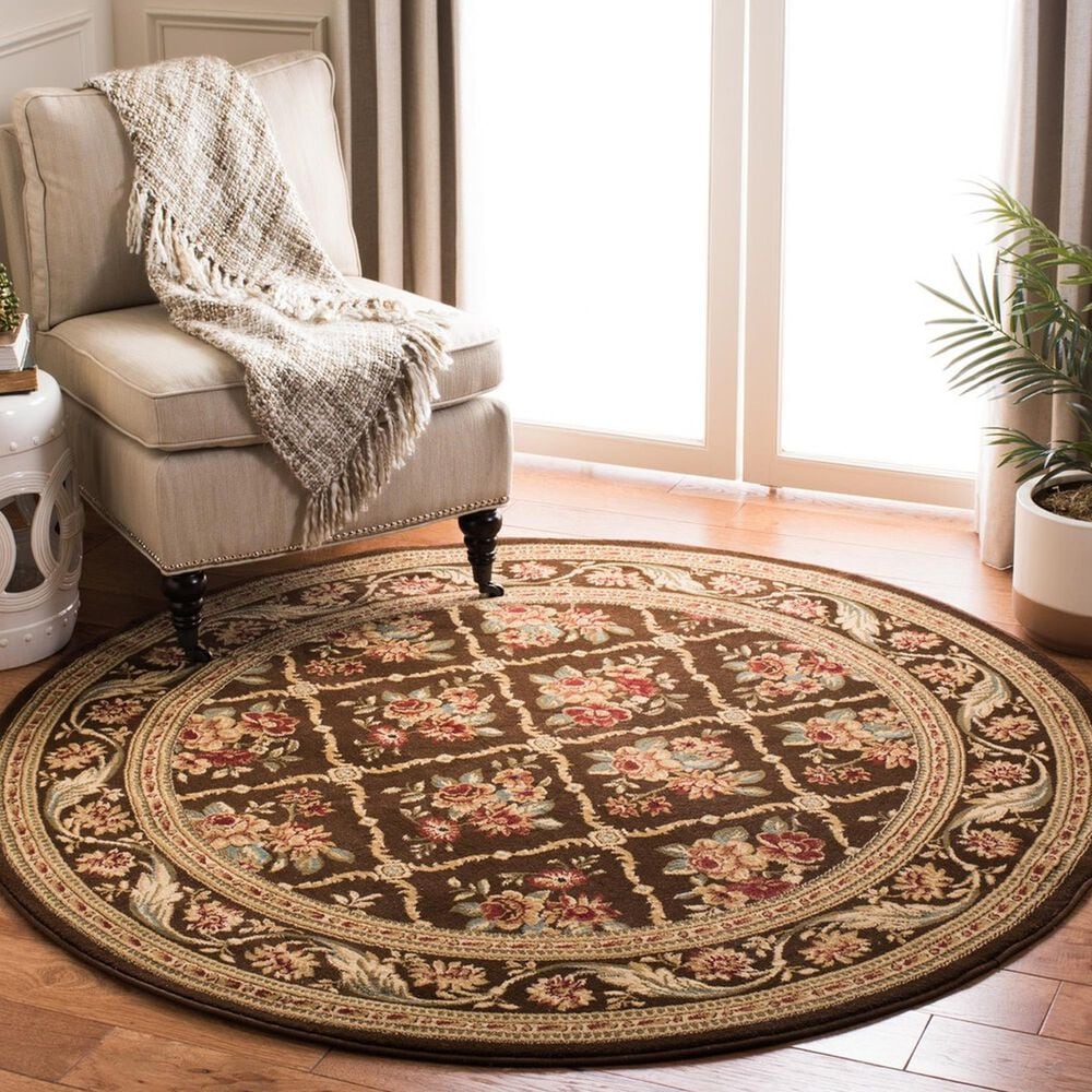 Safavieh Lyndhurst LNH556 5&#39;3&quot; Round Brown Area Rug, , large