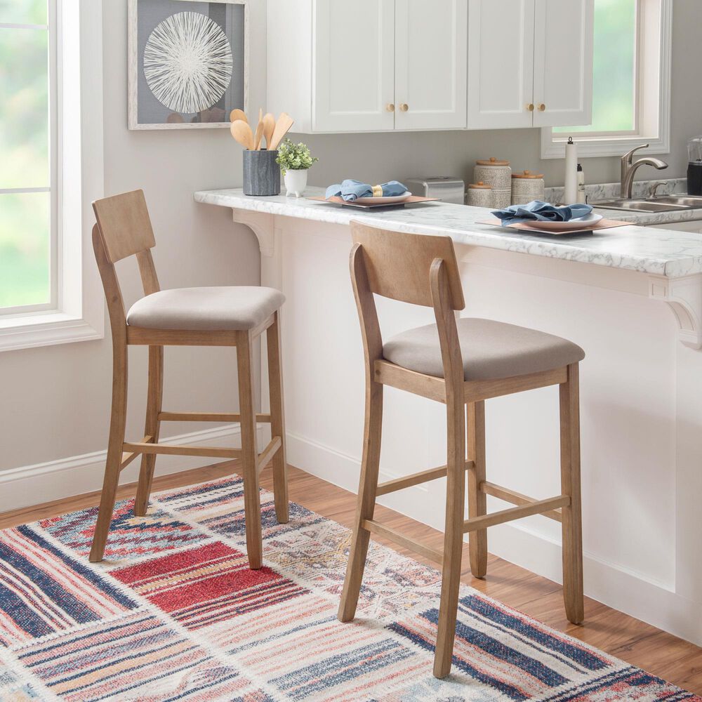 Linon Home Decor Jorissen Bar Stool in Grey Wash, , large