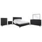 Sterling Timber Elure 5 Piece Queen Waterfall Panel Bedroom Set in Peppercorn, , large