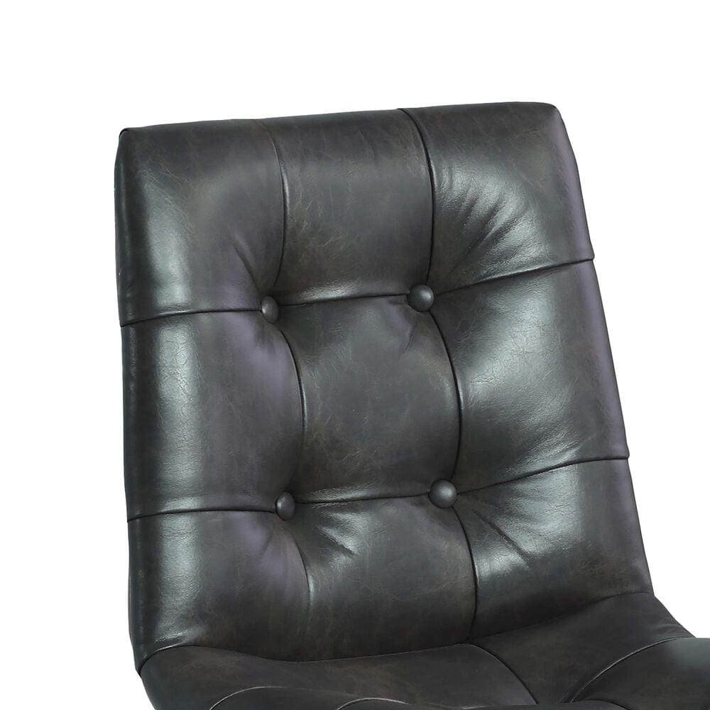 Pacific Landing Dittnar Tufted Dining Chair with Charcoal Cushion in Grey, , large