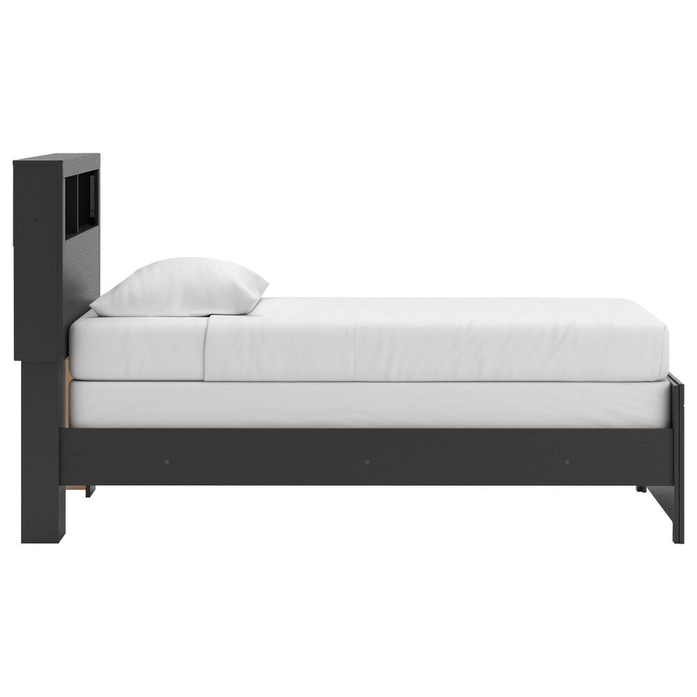 Ashley Broachmyn 4 Piece Twin Bookcase Bed Set in Black and Gray, , large