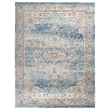 Nourison Quarry QUA11 10" x 14" Ivory and Blue Area Rug, , large