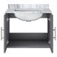 Lexora Home Geneva 24" Single Bathroom Vanity in Dark Grey with 2 cm White Carrara Marble Top and Rectangular Sink, , large