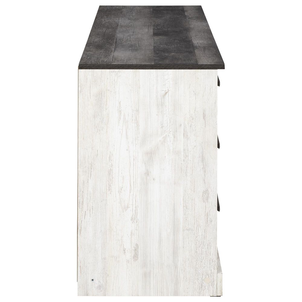 Ashley Shawburn 6-Drawer Dresser in Whitewash and Charcoal Gray, , large