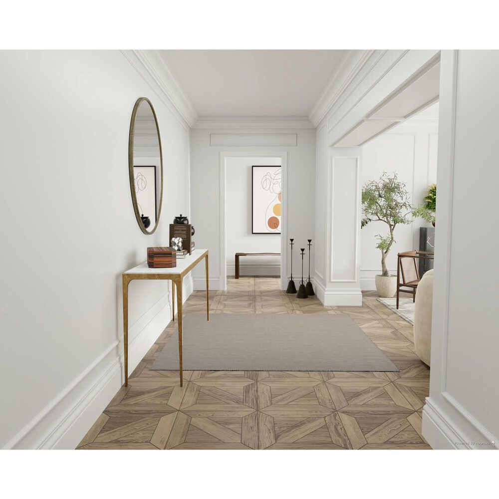 Nourison Courtyard Ivory and Silver 6&#39; Square Indoor/Outdoor Area Rug, , large