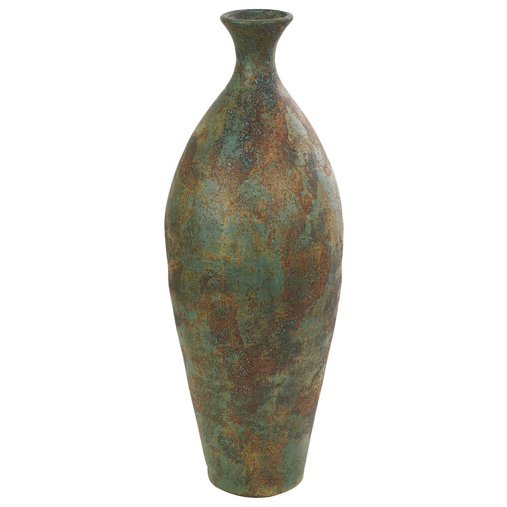 Maple and Jade 31&quot; Antique Style Decorative Vase in Weathered Green, , large