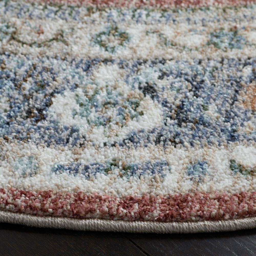 Safavieh Jasmine 5&#39;3&quot; Round Rust and Navy Area Rug, , large