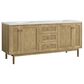 James Martin Vanities Laurent 72" Double Bathroom Vanity in Light Natural Oak with 3 cm Arctic Fall Solid Surface Top and Rectangular Sinks, , large