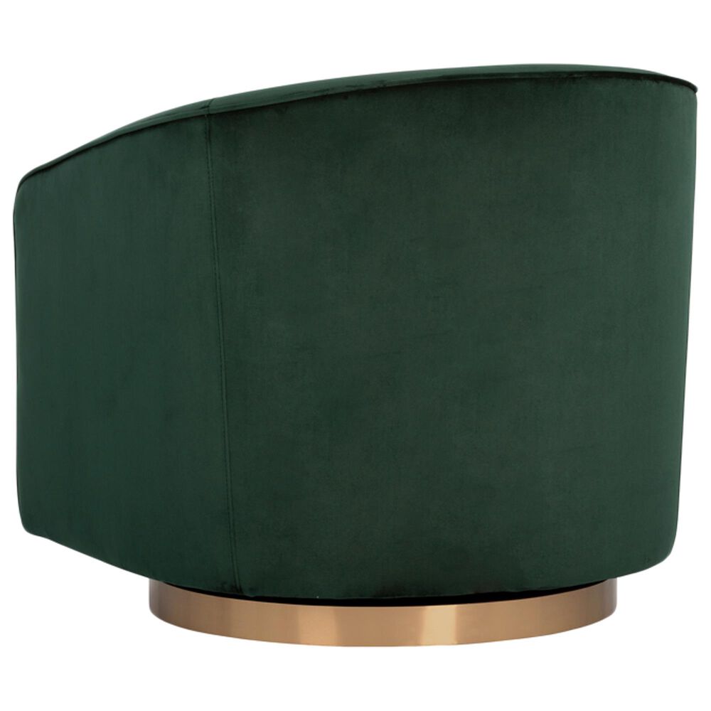 37B Hazel Swivel Lounge Chair in Deep Green Sky Velvet, , large