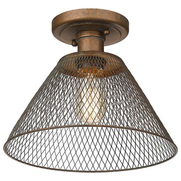 Golden Lighting Carver 1-Light Semi-Flush in Copper Patina, , large
