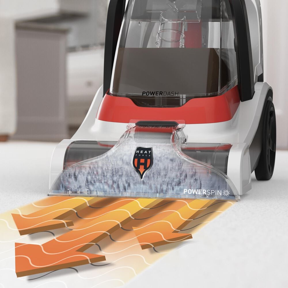 Hoover PowerDash Pet 1.5 Compact Carpet Cleaner in White and Red, , large