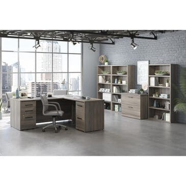 Sauder Affirm 6-Piece Commercial Office Desk Suite in Hudson Elm, , large