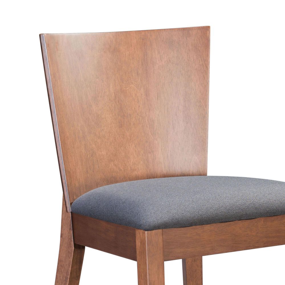 Zuo Modern Ambrose Bar Chair in Brown/Dark Gray Cushion &#40;Set of 2&#41;, , large